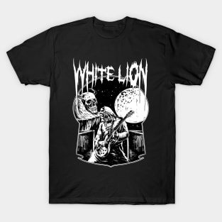 White Lion  Goth Skulls Black and white T-Shirt